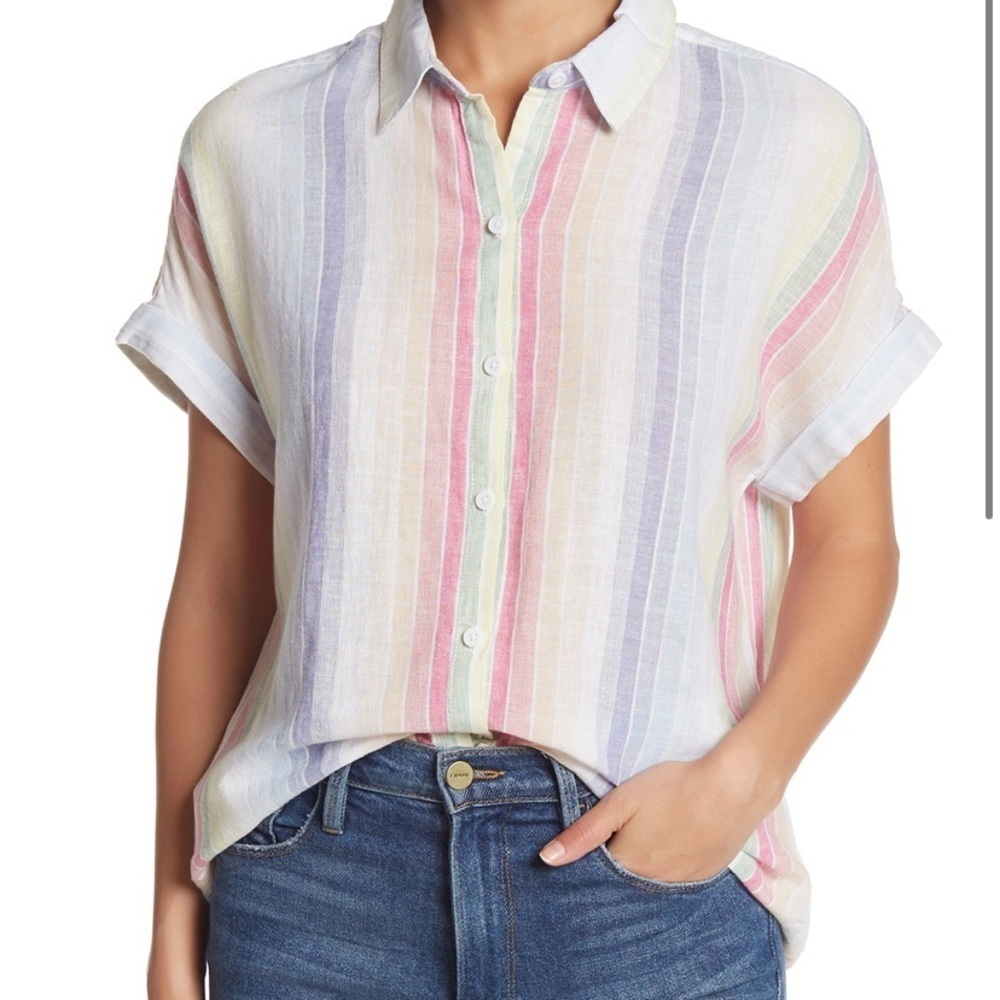 [Beachlunchlounge] Relaxed Linen Stripe Shirt